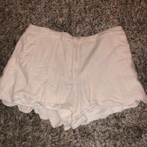 White scalloped shorts